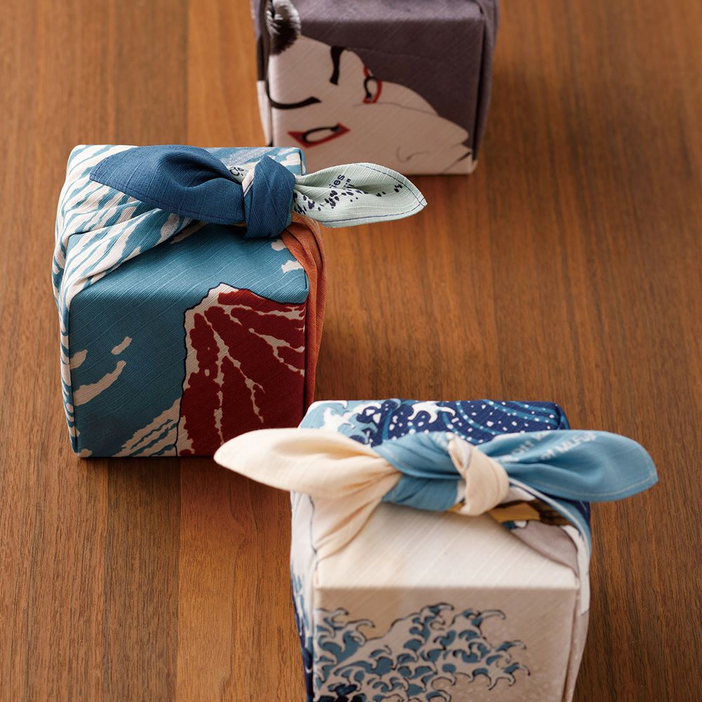 "Furoshiki" Wrapping Cloth - Ukiyo-e Sharaku Gray (48cm x48cm)