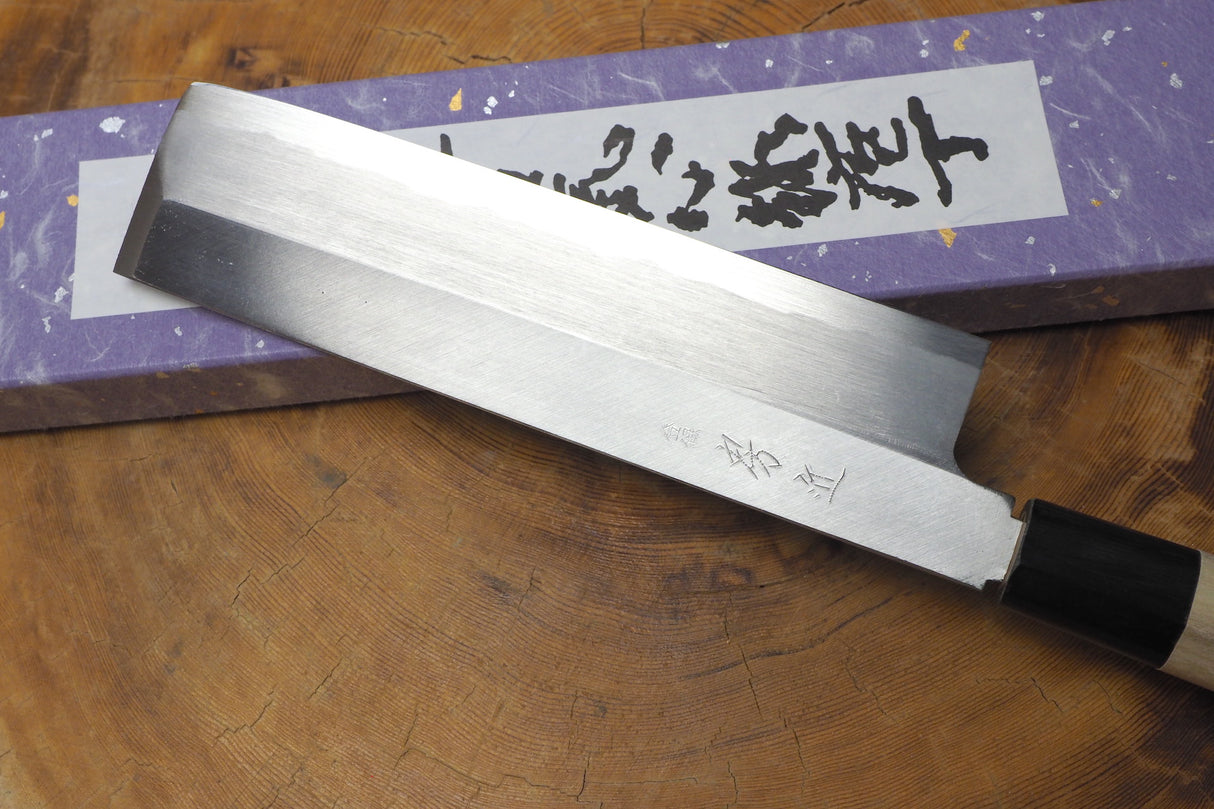 Toshu Giken - Usuba White-1 Steel with magnolia and buffalo horn steel 16.5cm/18cm