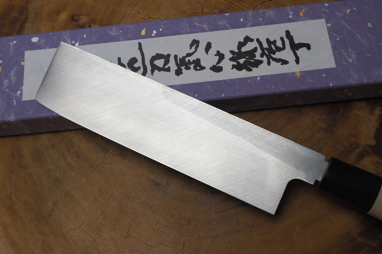Toshu Giken - Usuba White-1 Steel with magnolia and buffalo horn steel 16.5cm/18cm