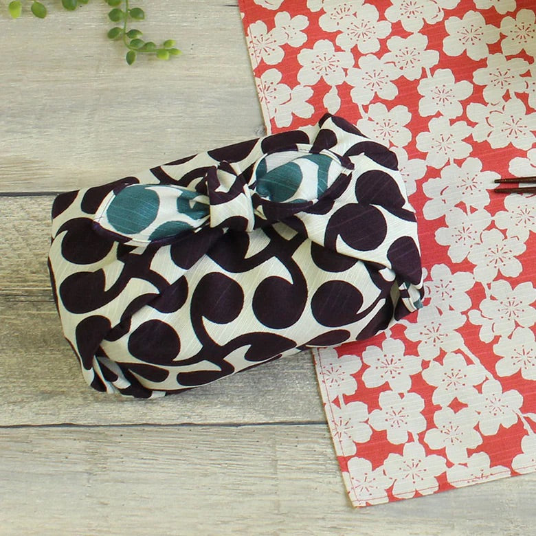 "Furoshiki" Wrapping Cloth - Isa Monyo Reversible New Sprout Purple/Blue (48cm x48cm)