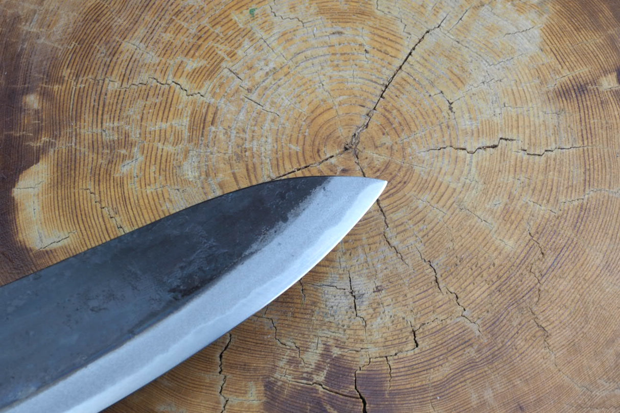 Tosa Tadayoshi (from Tosa) - Hand Forged Kurouchi White-1 steel Gyuto with Japanese Oak handle(21cm/24cm)