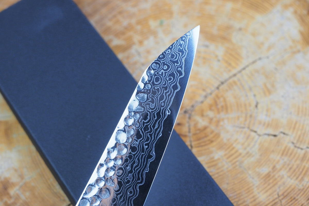 残心 Zan Shin® San - Ginsan Silver-3 Steel Nickel Damascus Petty 15cm