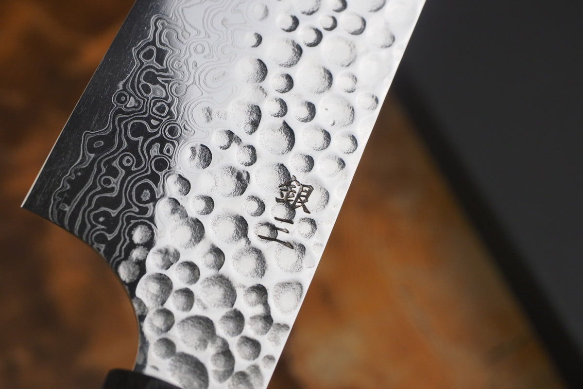 残心 Zan Shin® San - Ginsan Silver-3 Steel Nickel Damascus Sujihiki (Carving/Slicer) 27cm