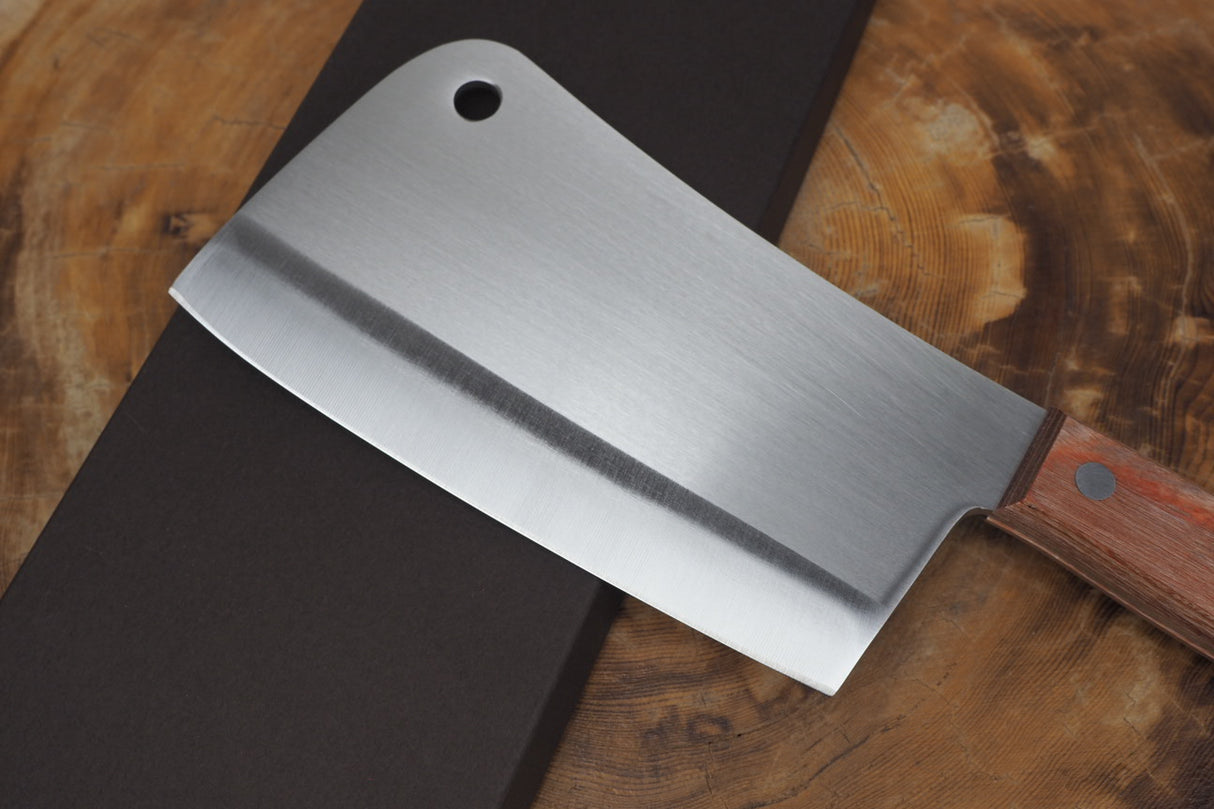 Houei 420J2 Stainless Chopper 17cm with Brown Plywood Handle