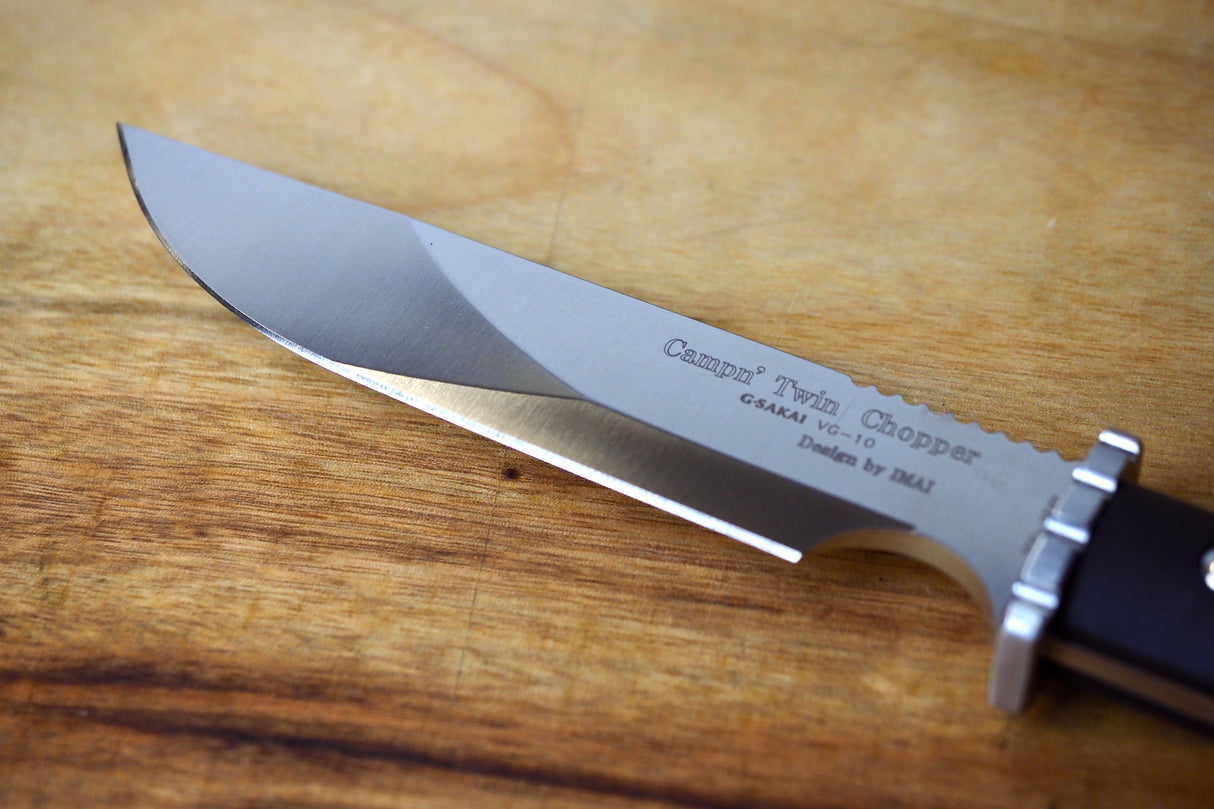 Outdoor Knife - Campin' Twin Chopper Fixed VG10 Steel with FRN Handle (Belt Clip Sheath Included)