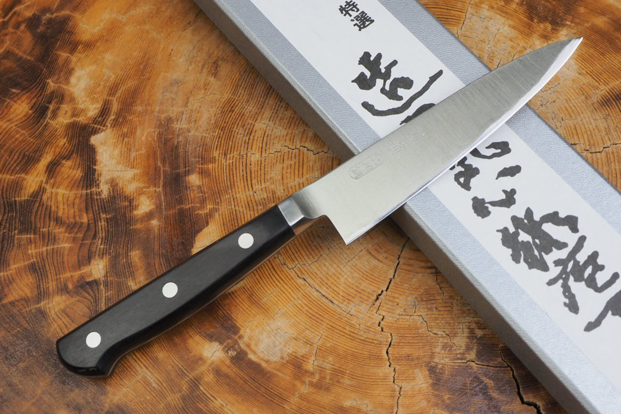 Toshu Giken - FAX20 Powdered High Speed Steel Petty with black plywood handle (12cm/15cm)