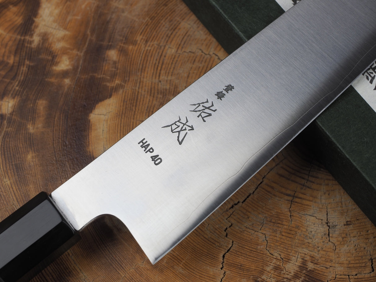 Sukenari HAP40 Powdered High Speed Steel Kiritsuke (K-tip) Gyuto Chef's knife 21cm/24cm/27cm with Ebony Handle