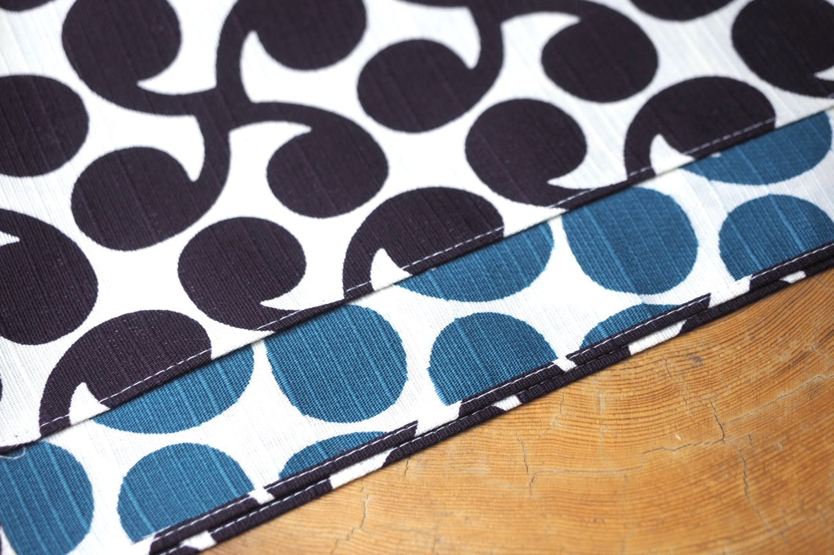 "Furoshiki" Wrapping Cloth - Isa Monyo Reversible New Sprout Purple/Blue (48cm x48cm)