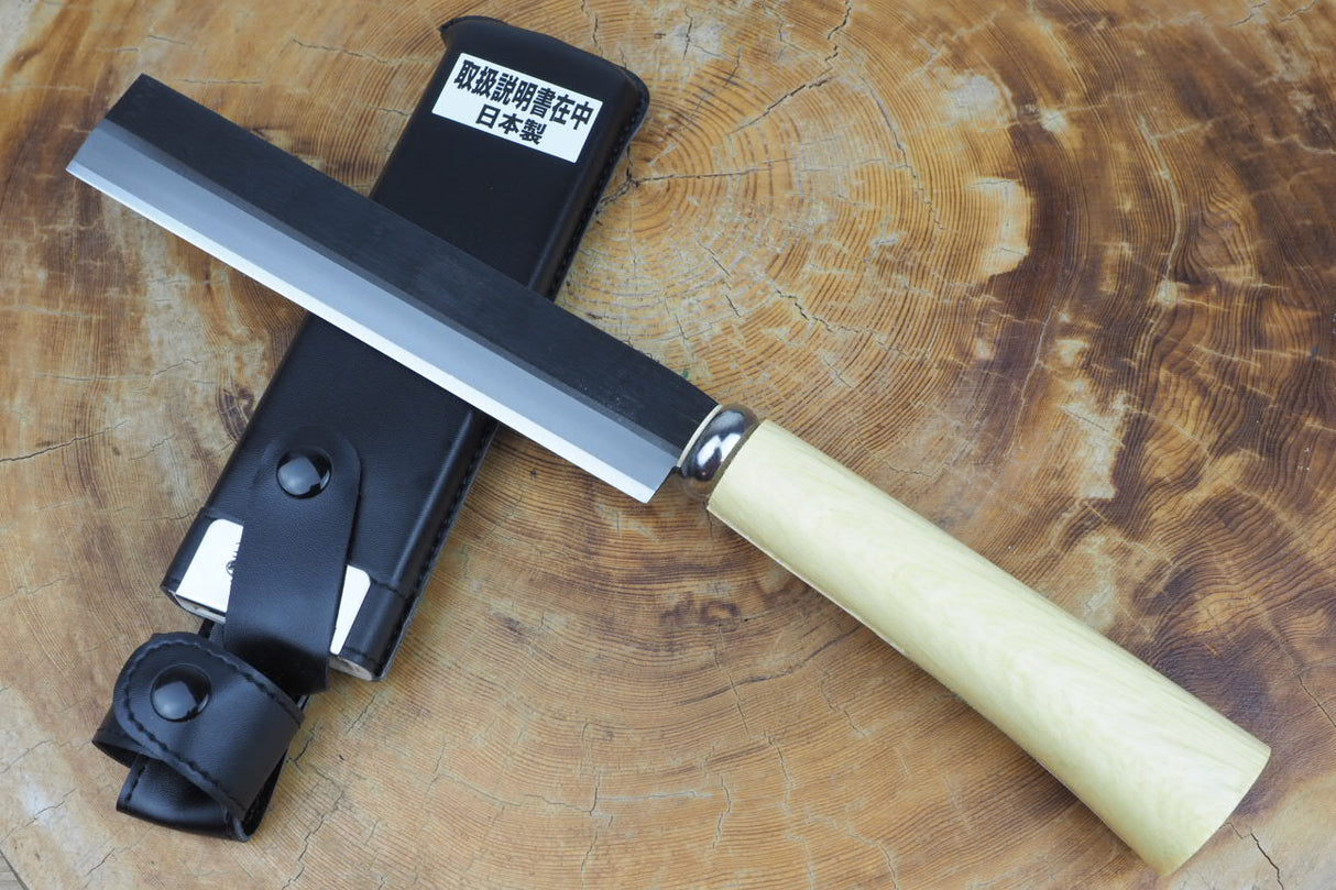 Kanenori Double Edged Bamboo Nata (Hatchet) 16.5cm (wooden sheath included)