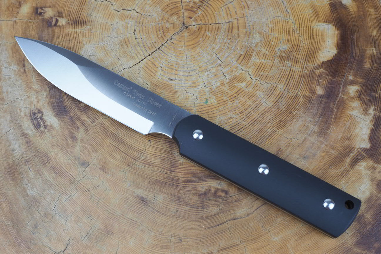Outdoor Knife - Campin' Twin Slicer Fixed VG10 Steel with FRN Handle (Sheath Included)