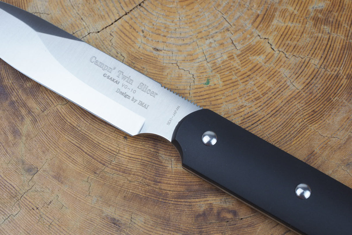 Outdoor Knife - Campin' Twin Slicer Fixed VG10 Steel with FRN Handle (Sheath Included)