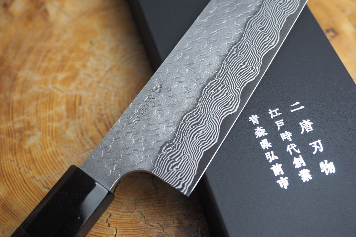 Nigara Hamono - SPG Strix Damascus Sujihiki (Carving/Slicer) with Ebony Handle 27cm