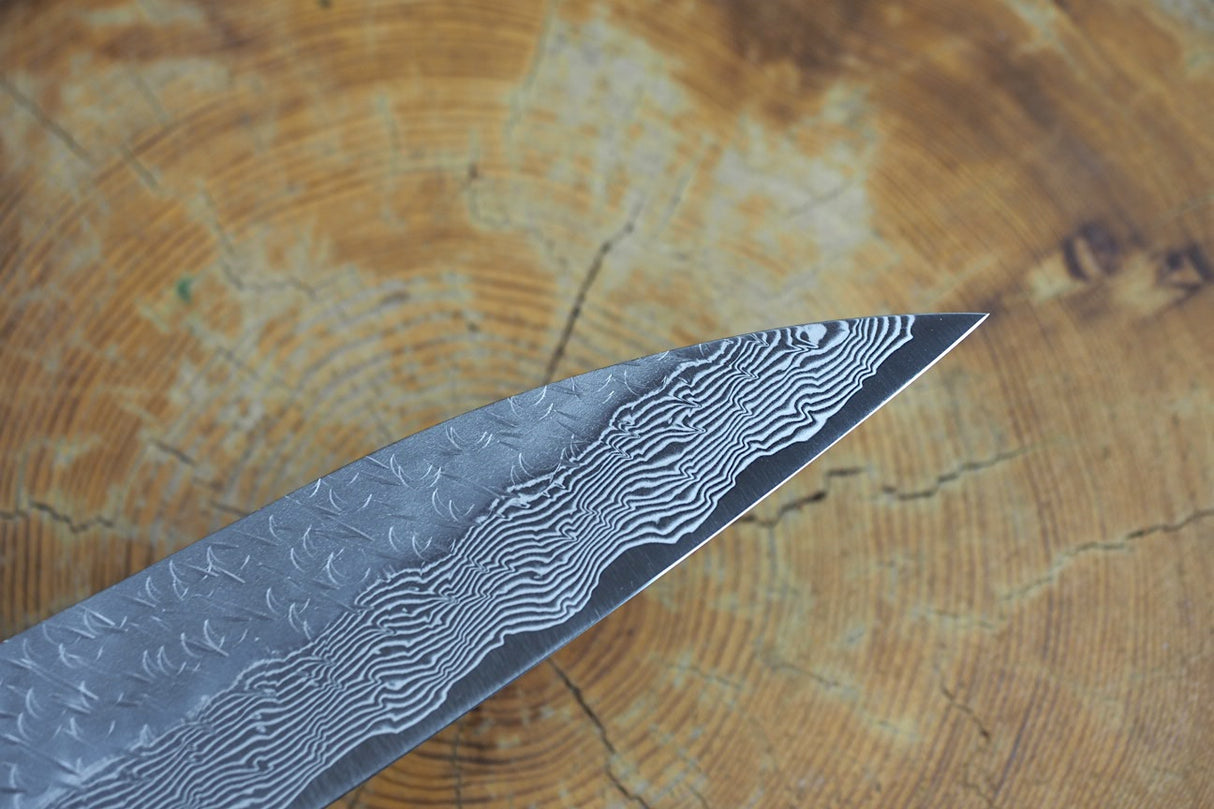 Nigara Hamono - SPG Strix Damascus Sujihiki (Carving/Slicer) with Ebony Handle 27cm