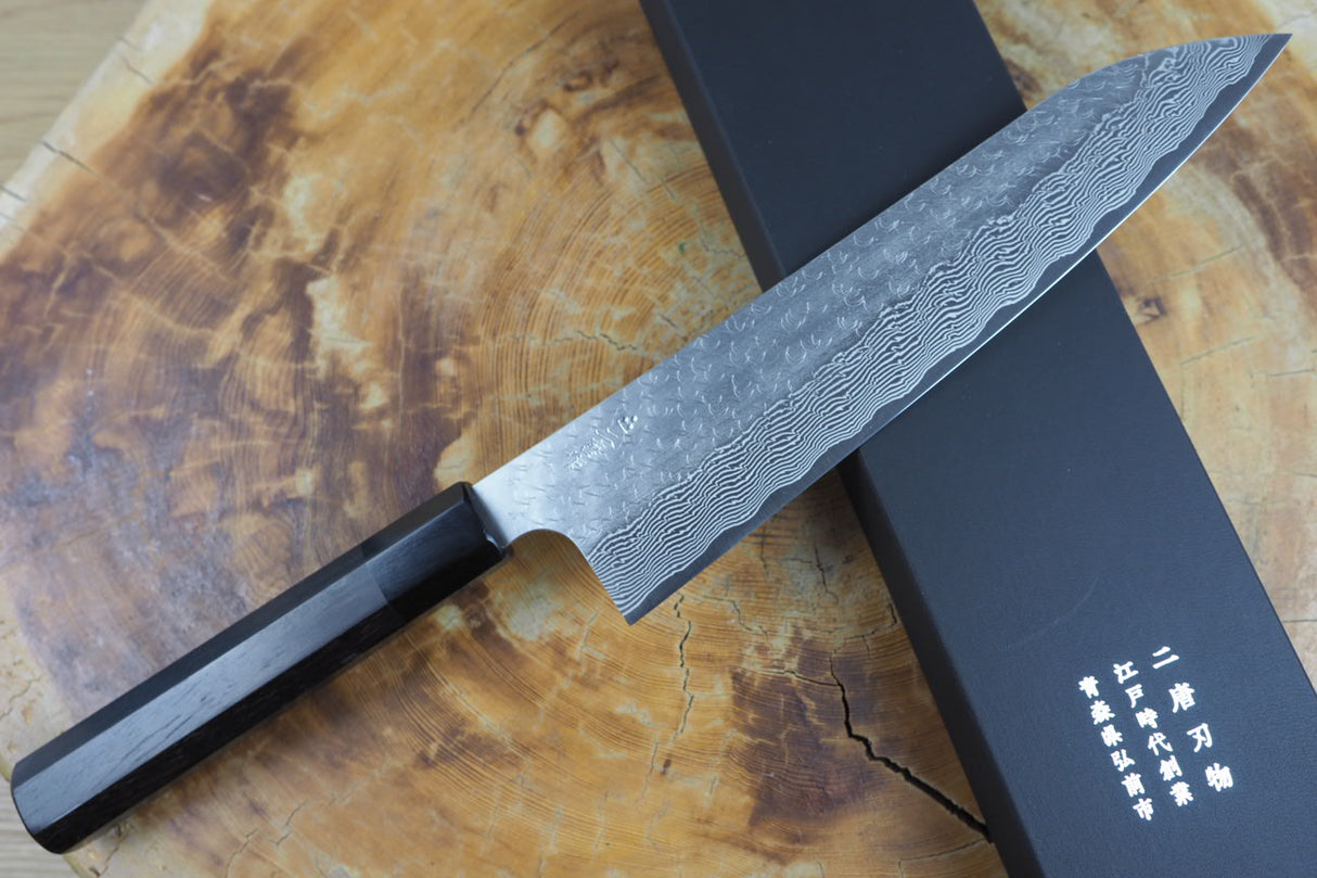 Nigara Hamono - SPG Strix Damascus Gyuto (Chef's Knife) 21cm/24cm with Ebony Handle