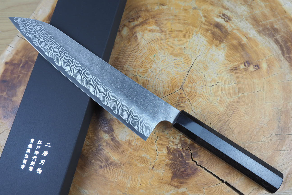 Nigara Hamono - SPG Strix Damascus Gyuto (Chef's Knife) 21cm/24cm with Ebony Handle