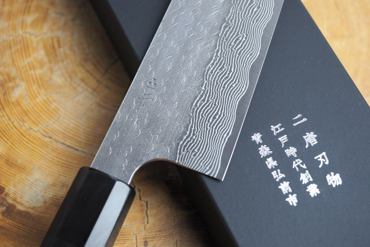 Nigara Hamono - SPG Strix Damascus Gyuto (Chef's Knife) 21cm/24cm with Ebony Handle