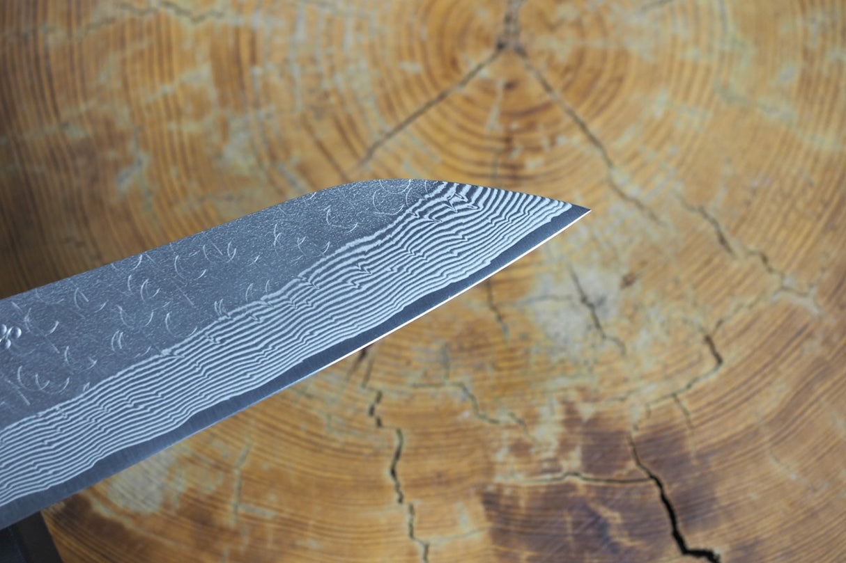 Nigara Hamono - SPG Strix Damascus Petty with Ebony Handle 12cm