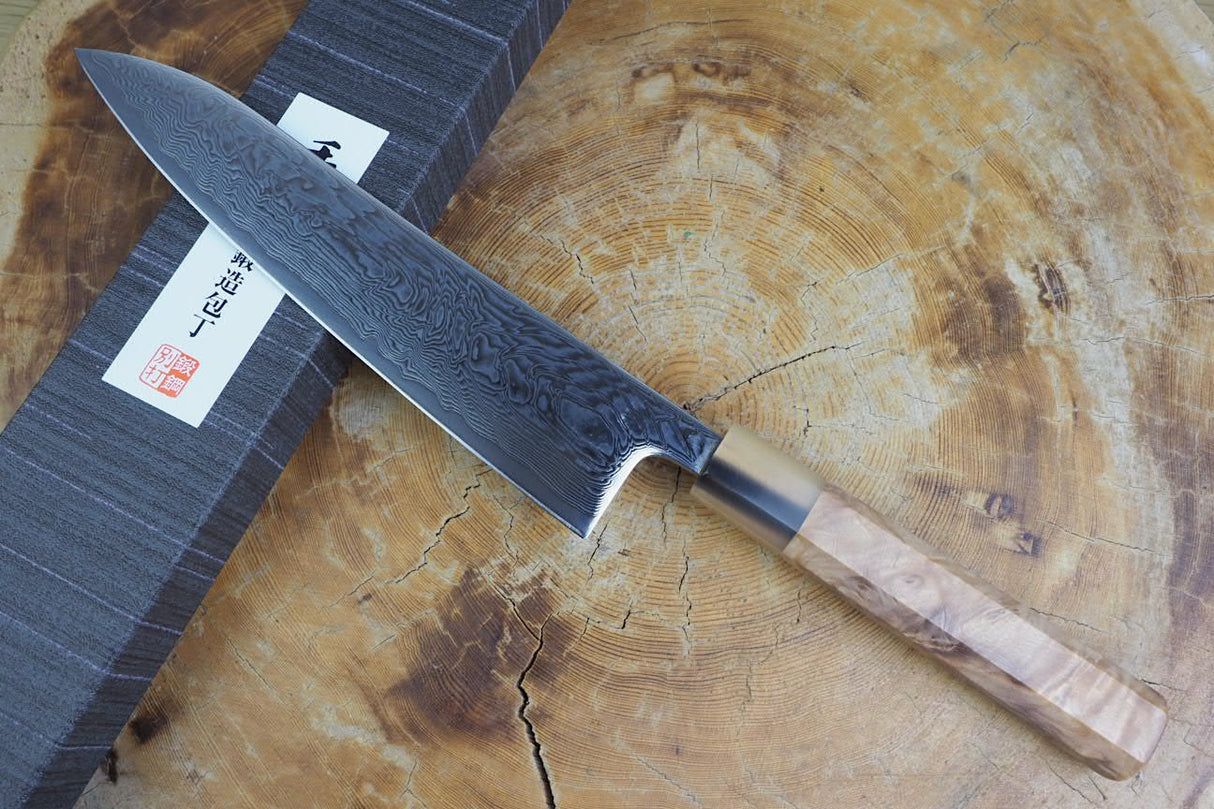 Ishizuchi (from Tosa) - SLD Steel Shiro Sazanami Gyuto 21cm