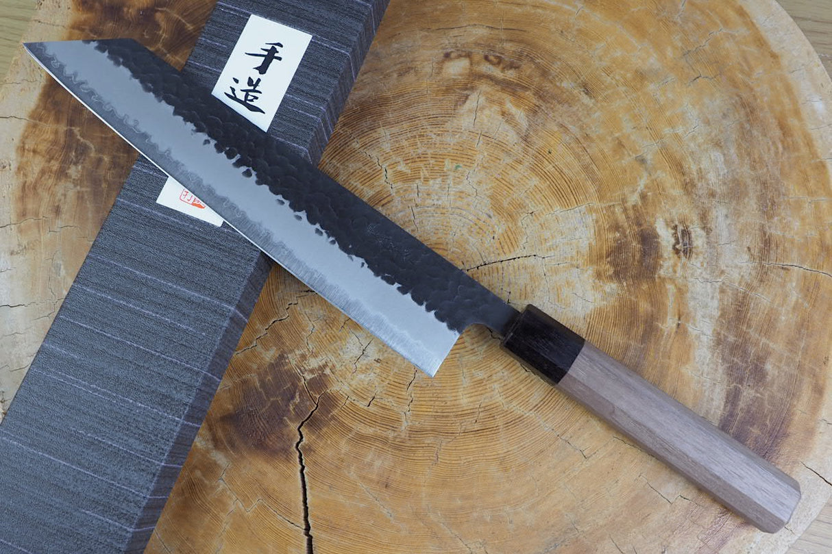 Ishizuchi (from Tosa) - Blue Super Kurouchi Hammered Pattern Kiritsuke Gyuto (21cm/24cm)