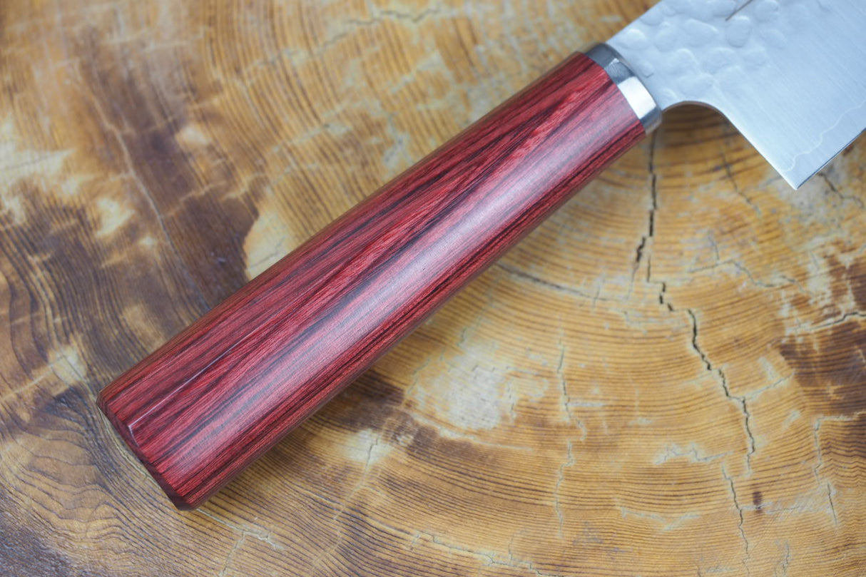 残心 Zan Shin SORA (from Seki) - VG10 Gyuto Chef's Knife Hammered Finish 20cm with Red Laminated Plywood Handle