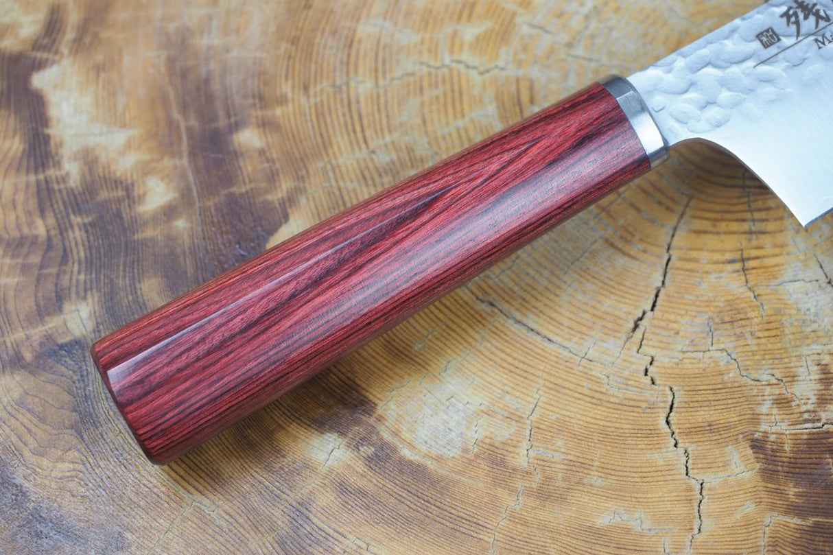 残心 Zan Shin SORA (from Seki) - VG10 Bunka Knife Hammered Finish 18cm with Red Laminated Plywood Handle
