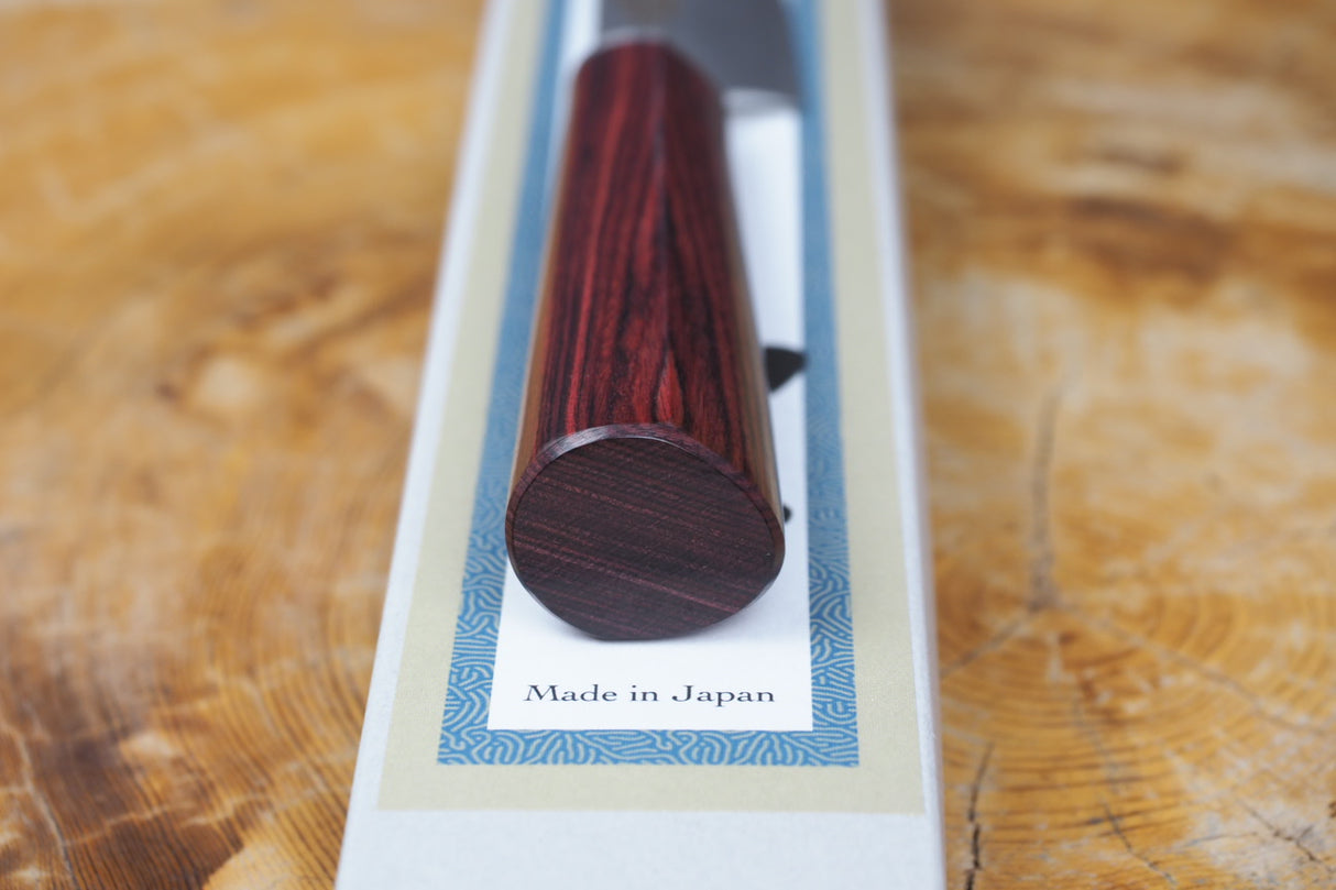 残心 Zan Shin SORA (from Seki) - VG10 Petty Knife Hammered Finish 12cm with Red Laminated Plywood Handle