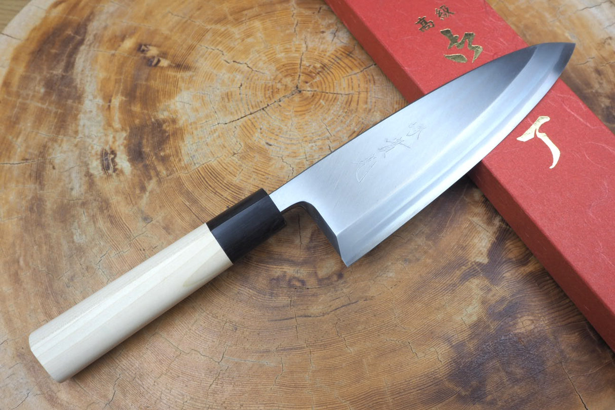 Sakai Jikko "Ginsan" Silver-3 Steel Deba Fish Filleting Knife 18cm