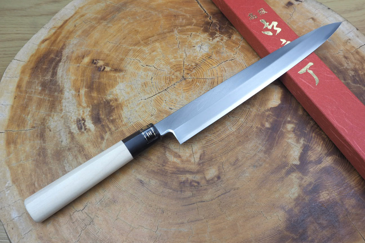 Sakai Jikko "Ginsan" Silver-3 Steel Sashimi Yanagiba Knife (24cm/27cm/30cm)