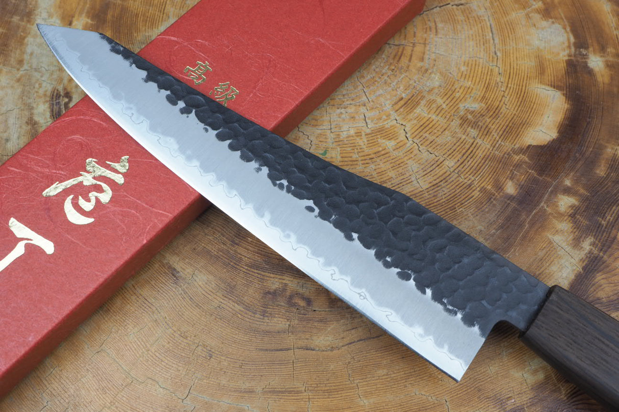 Sakai Jikko "Joker" Kurouchi Wa-Gyuto Knife Blue Super Steel with Hammered Finish (21cm)