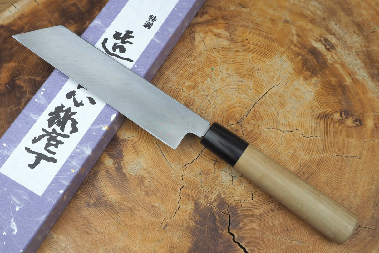 Toshu Giken White-1 Steel Mukimono 18cm with magnolia and buffalo horn steel