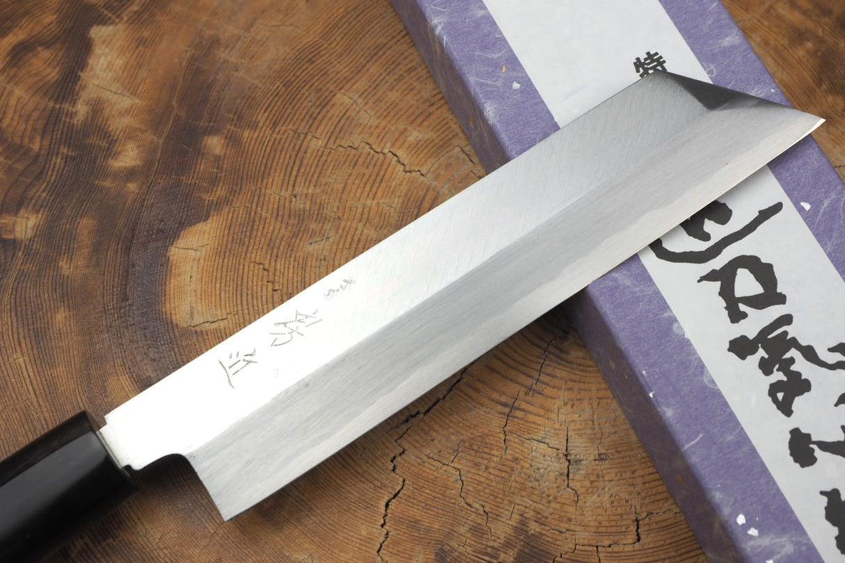 Toshu Giken White-1 Steel Mukimono 18cm with magnolia and buffalo horn steel