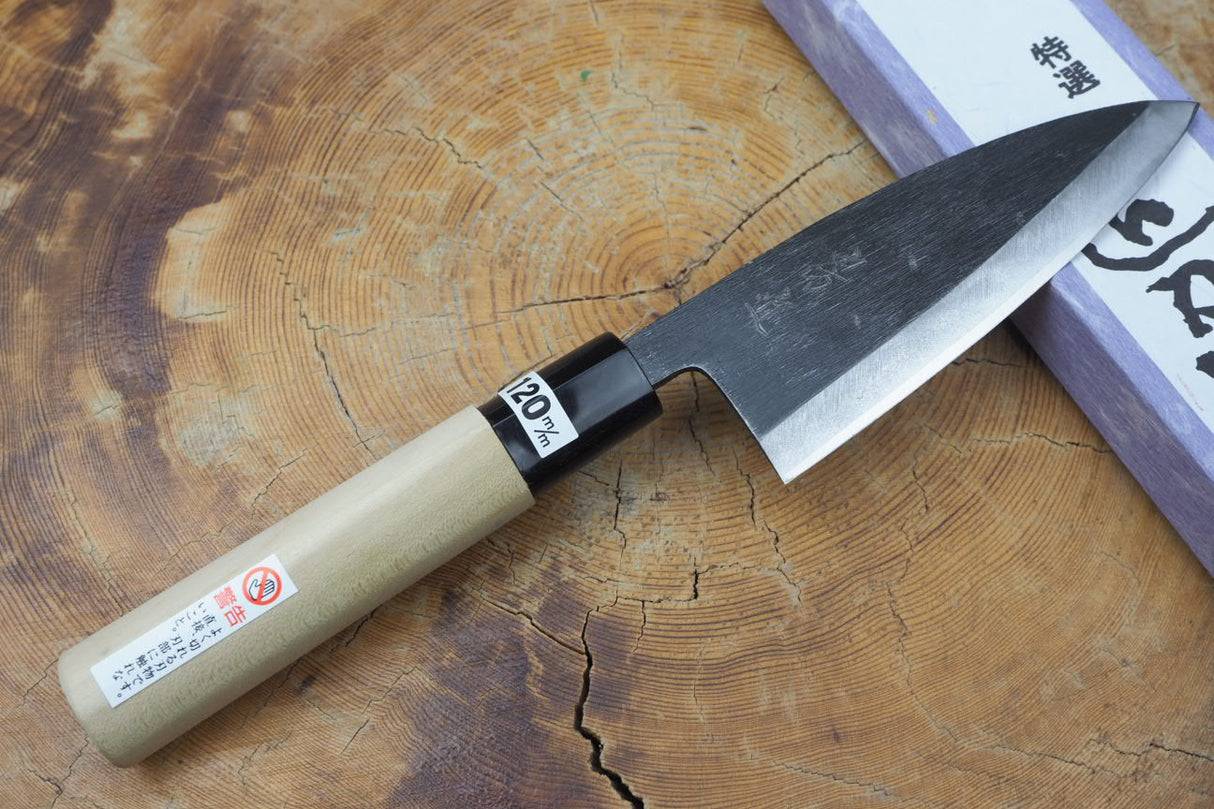 Toshu Giken - Kurouchi Ajikiri Small Deba (9cm/12cm) hagane with magnolia and plastic handle