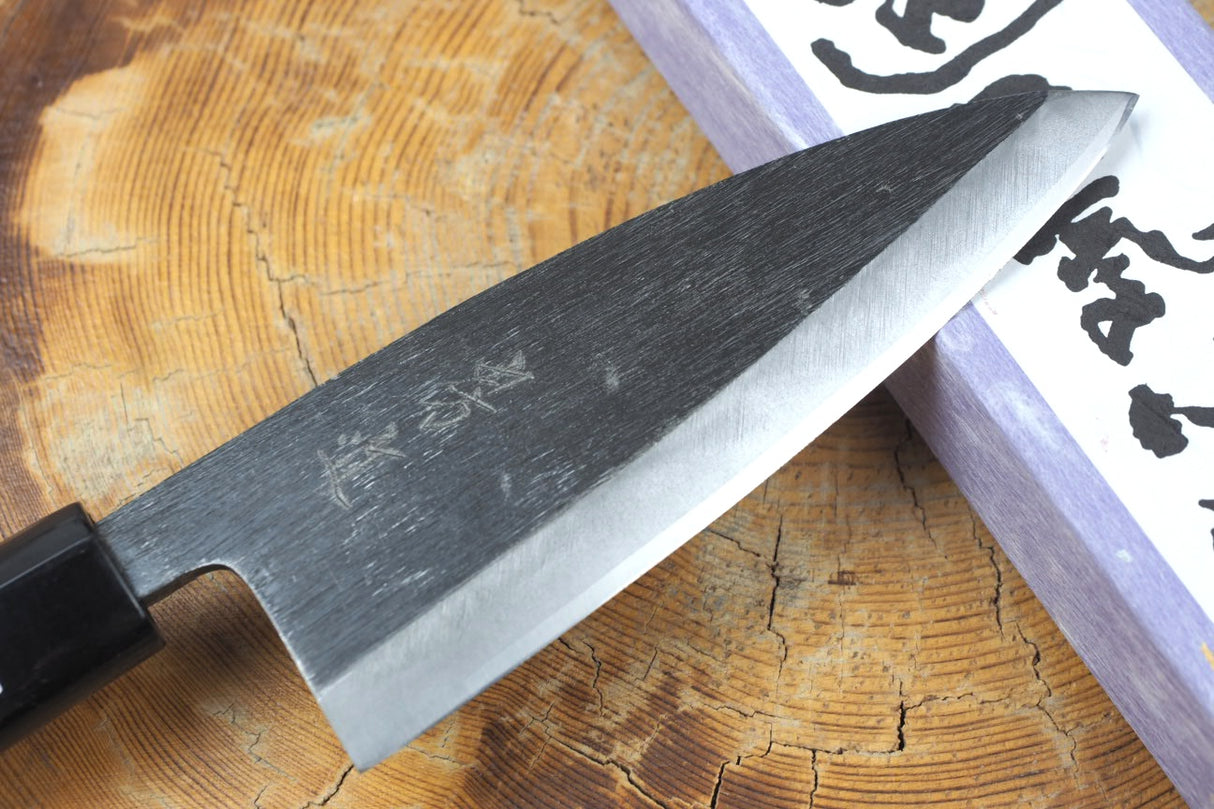 Toshu Giken - Kurouchi Ajikiri Small Deba (9cm/12cm) hagane with magnolia and plastic handle