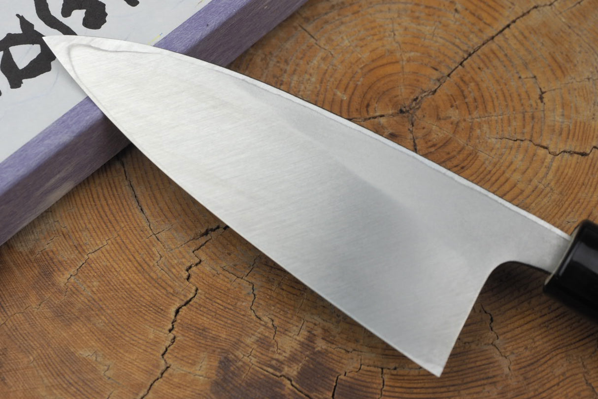 Toshu Giken - Kurouchi Ajikiri Small Deba (9cm/12cm) hagane with magnolia and plastic handle