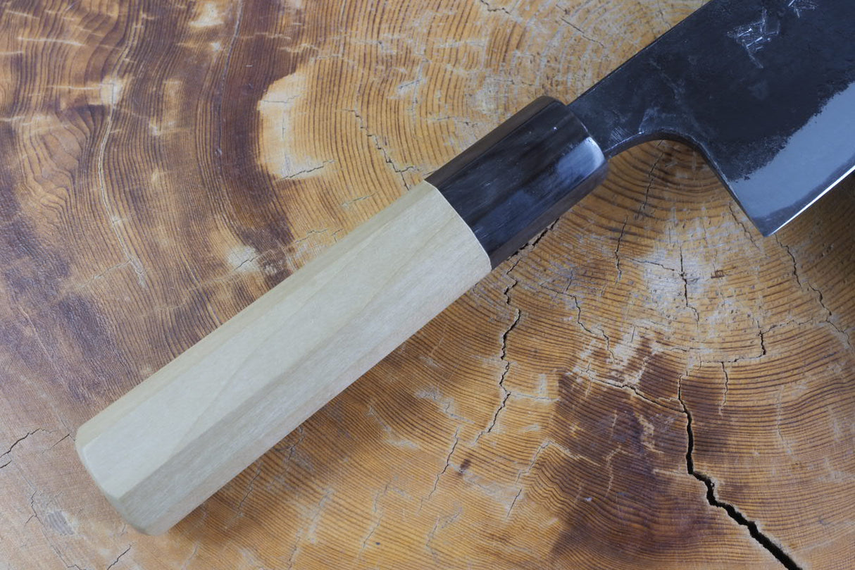 Ishizuchi (from Tosa) - Blue-2 Steel Kurouchi Double Edged Deba Knife (15cm/16.5cm/18cm)