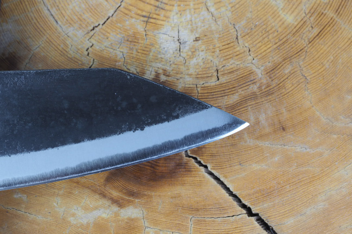 Ishizuchi (from Tosa) - Blue-2 Steel Kurouchi Double Edged Deba Knife (15cm/16.5cm/18cm)