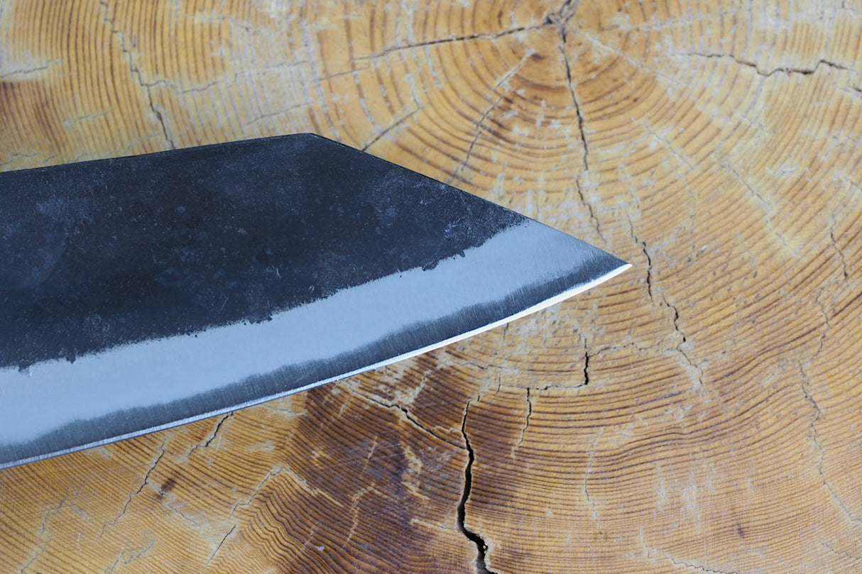 Ishizuchi (from Tosa) - Blue-2 Steel Kurouchi Double Edged Deba Knife (15cm/16.5cm/18cm)