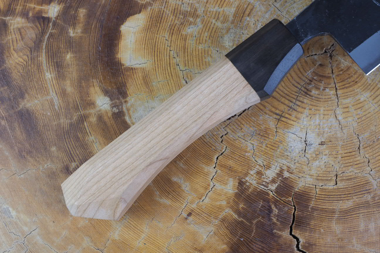 Ishizuchi (from Tosa) - Blue-2 Steel Kurouchi Hakata-type Kiritsuke Santoku (16.5cm/18cm)