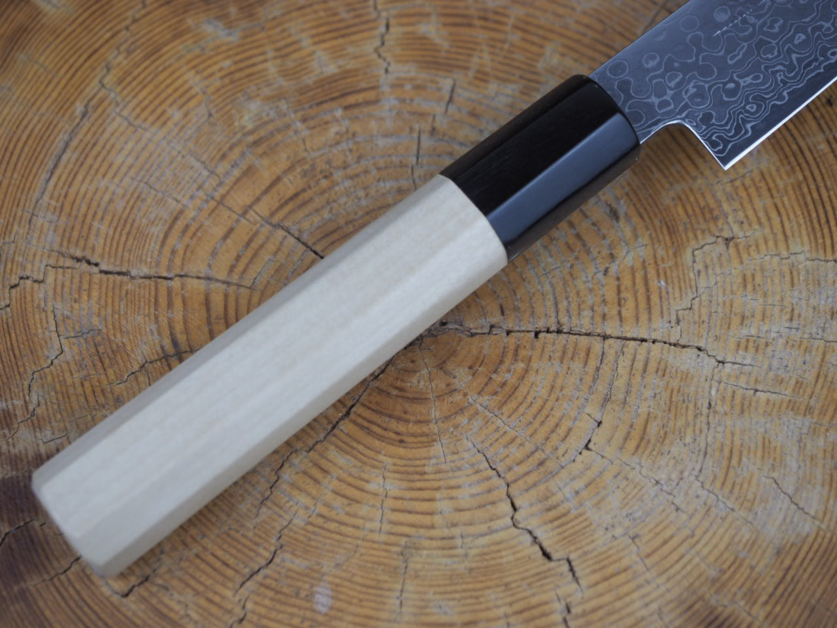 Misuzu Wa-Petty AUS10 Core Damascus Steel Magnolia and Buffalo Horn Handle 15cm