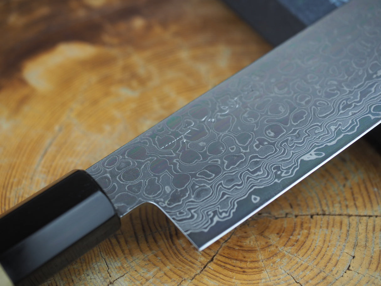Misuzu Wa-Nakiri AUS10 Core Damascus Steel Magnolia and Buffalo Horn Handle 16.5cm
