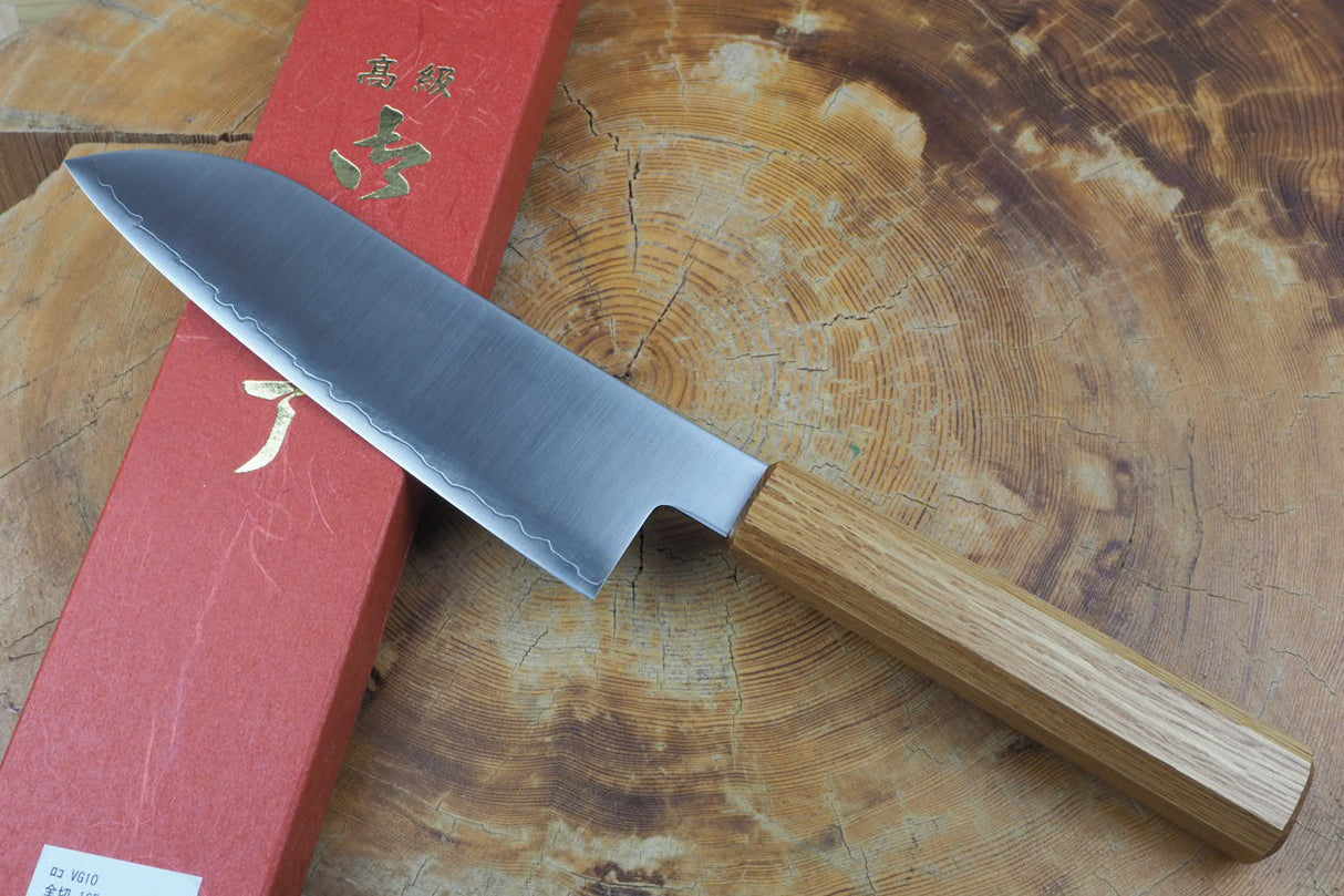 Sakai Jikko "Loco" Wa-Santoku Knife VG10 Core Japanese Oak Handle (16.5cm)