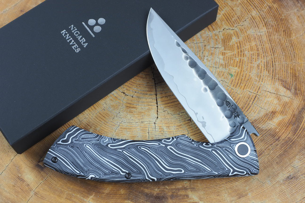 Nigara Hamono - Kurouchi Folding Knife SG2 High Speed Steel with G10 Handle