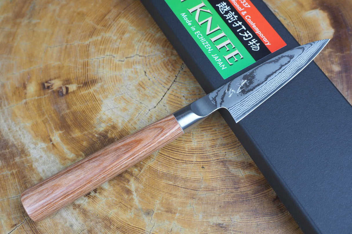 Kamo Knives - Hand Forged VG10 Damascus Paring Knife 8cm