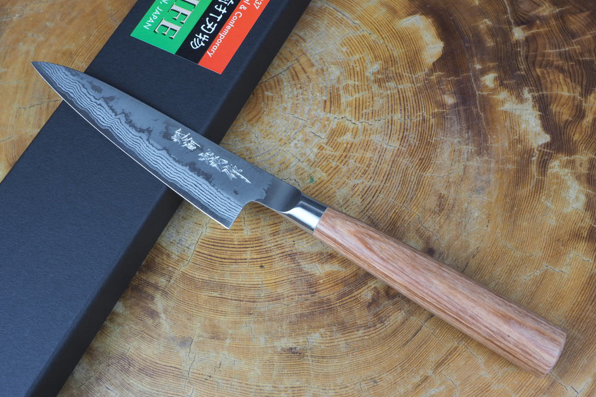 Kamo Knives - Hand Forged VG10 Damascus Petty Knife 12cm