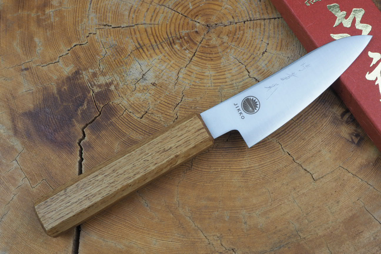 Sakai Jikko "Loco" Wa-Paring Knife VG10 Core Japanese Oak Handle (9cm)