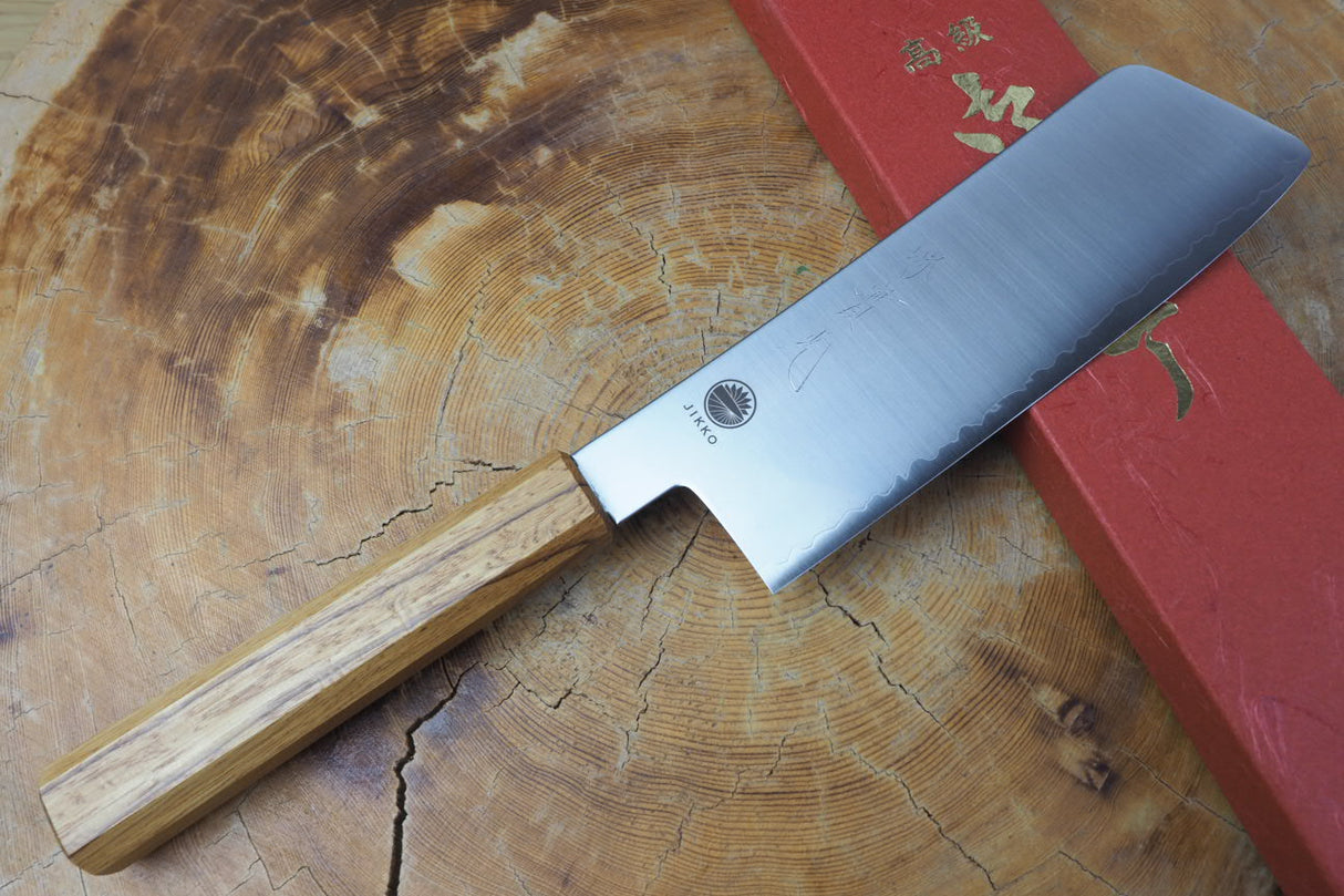 Sakai Jikko "Loco" Wa-Nakiri Knife VG10 Core Japanese Oak Handle (16.5cm)