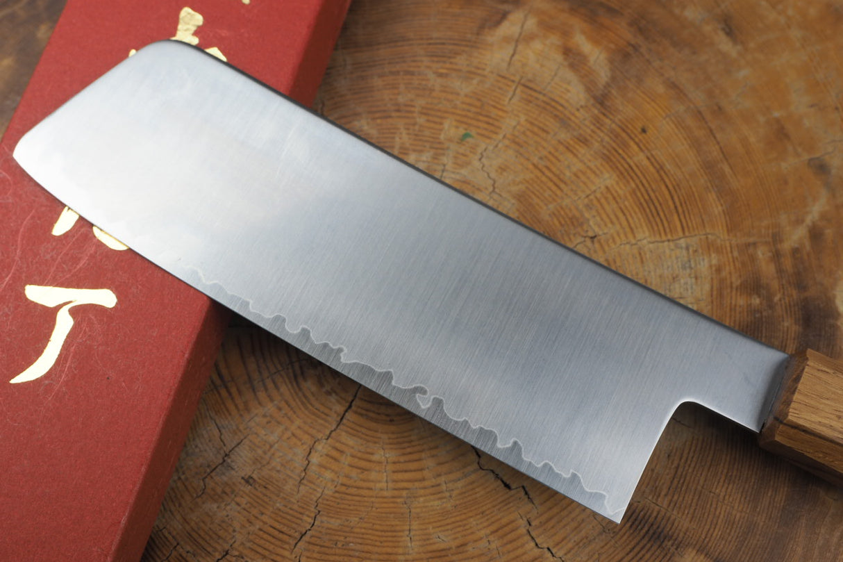 Sakai Jikko "Loco" Wa-Nakiri Knife VG10 Core Japanese Oak Handle (16.5cm)