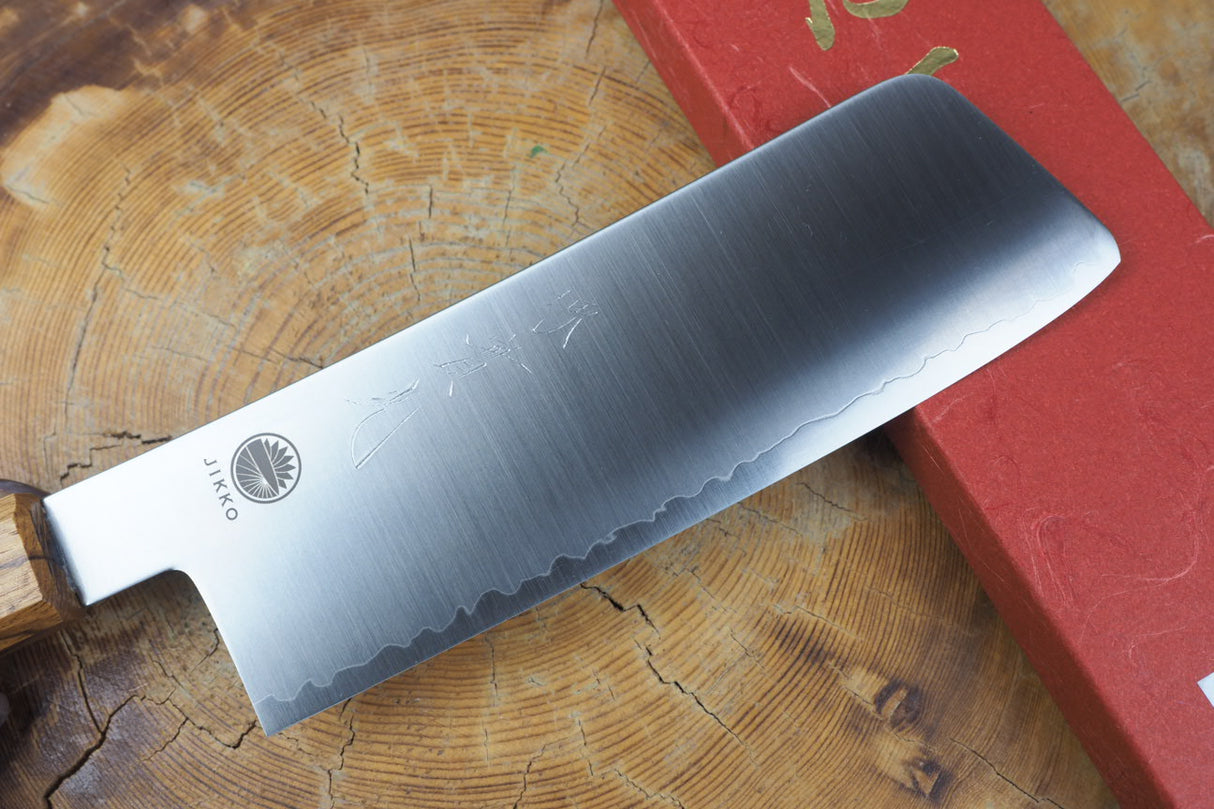 Sakai Jikko "Loco" Wa-Nakiri Knife VG10 Core Japanese Oak Handle (16.5cm)