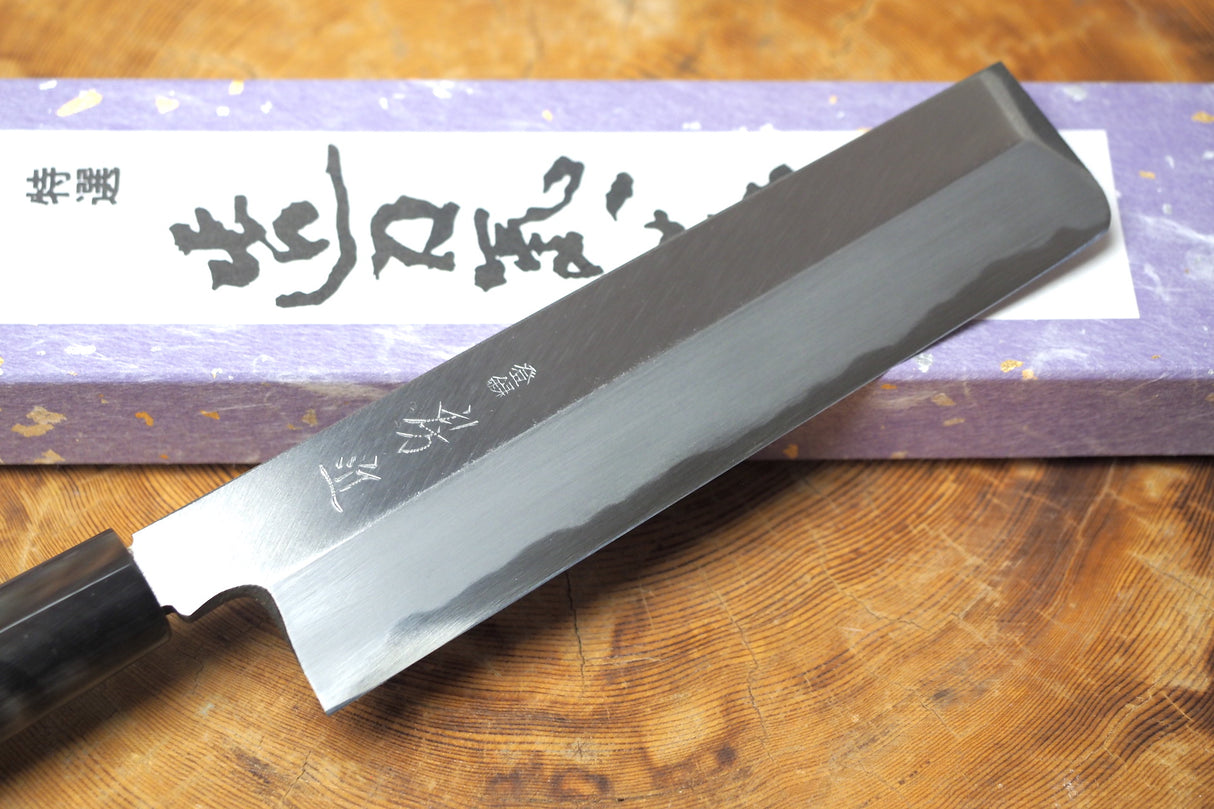 Toshu Giken - Usuba White-1 Steel with magnolia and buffalo horn steel 16.5cm/18cm