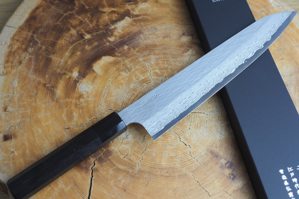 Nigara Hamono - VG XEOS Damascus Gyuto (Chef's Knife) with Ebony Handle 24cm